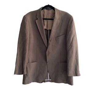 COPPLEY Dark Taupe Linen Blend 2 Button Front Blazer Jacket 42 R